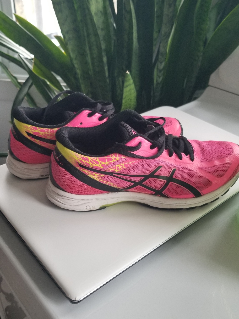 Asics Pink Black and Yellow Women's Running Sneakers